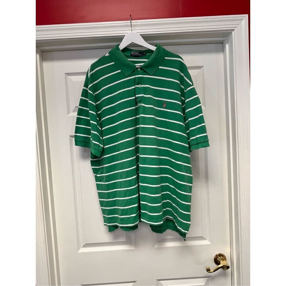 Polo Ralph Lauren Green Stripe Polo Shirt sz 4XB